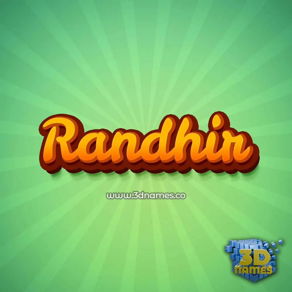 randhir in Green Rays style - 3D name wallpaper