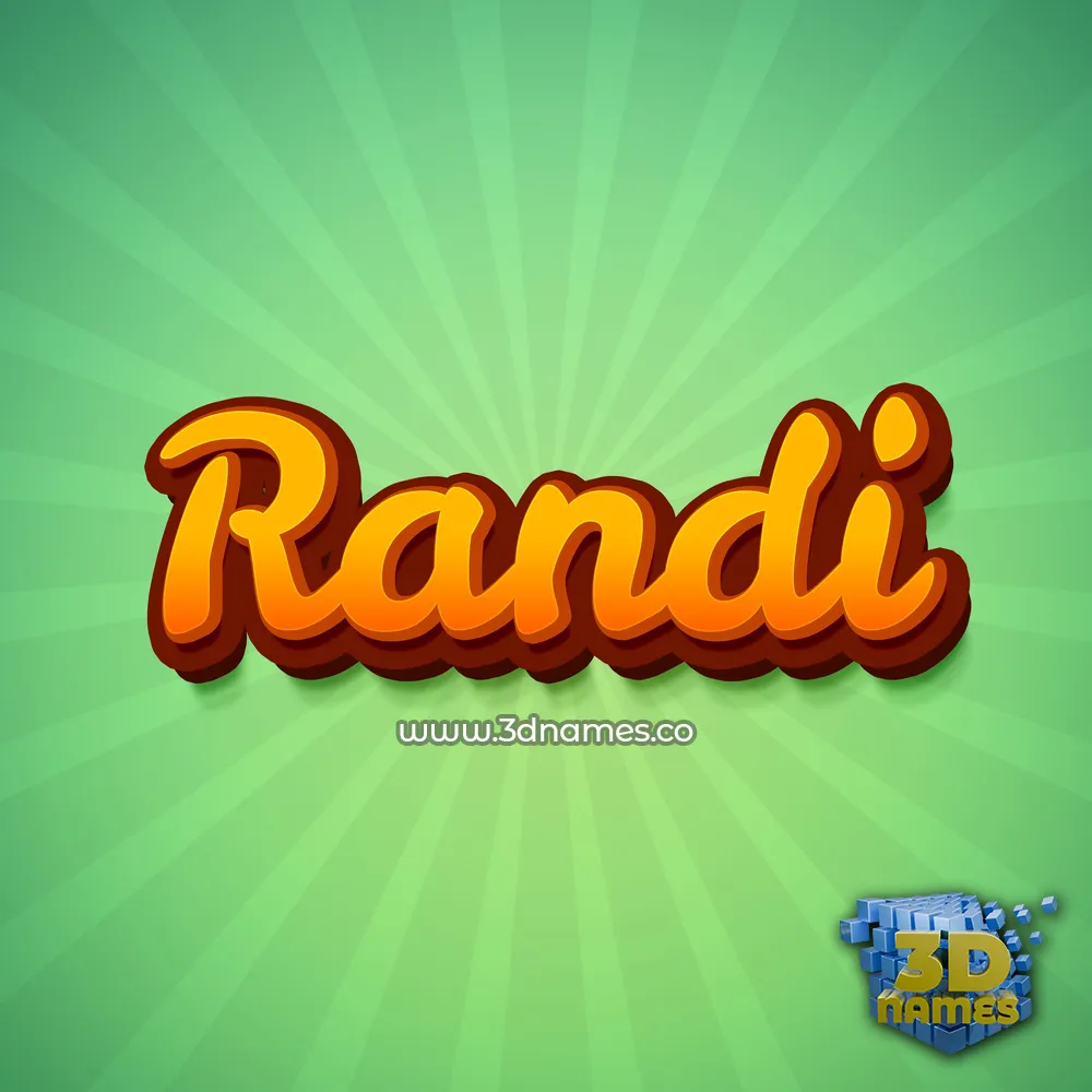 randi in Green Rays style - 3D name wallpaper