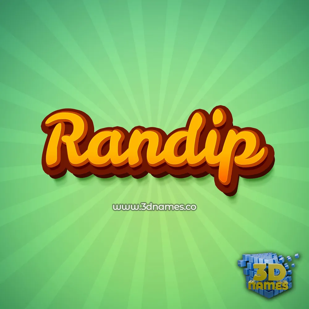 randip in Green Rays style - 3D name wallpaper