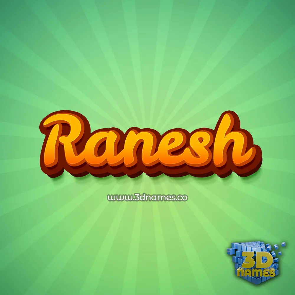 ranesh in Green Rays style - 3D name wallpaper