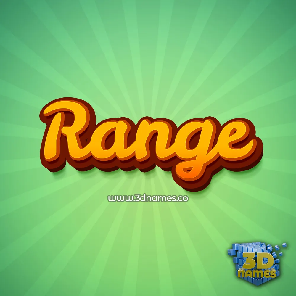 range in Green Rays style - 3D name wallpaper