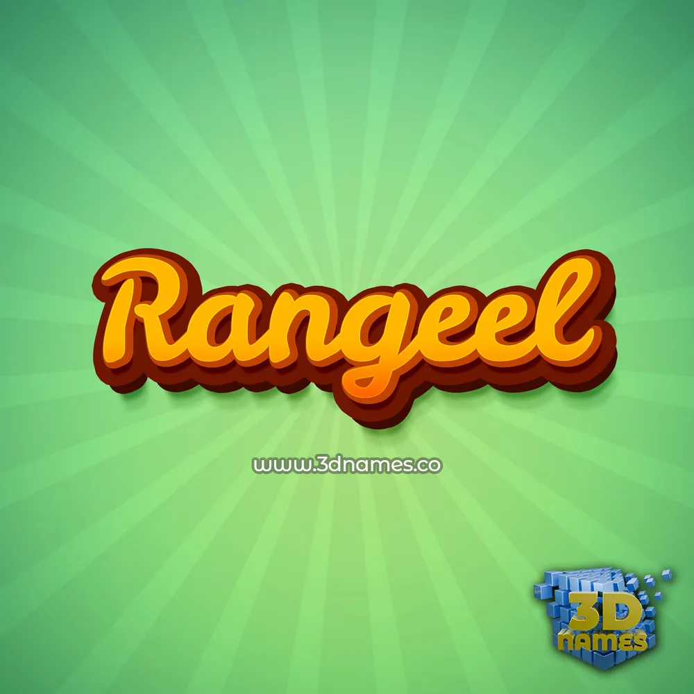 rangeel in Green Rays style - 3D name wallpaper