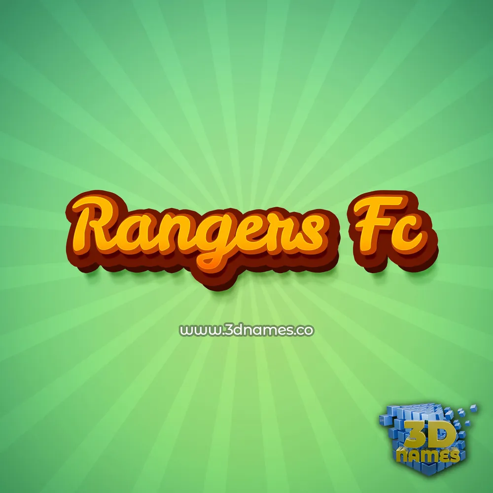 rangers fc in Green Rays style - 3D name wallpaper