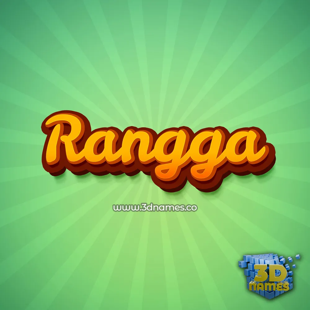 rangga in Green Rays style - 3D name wallpaper