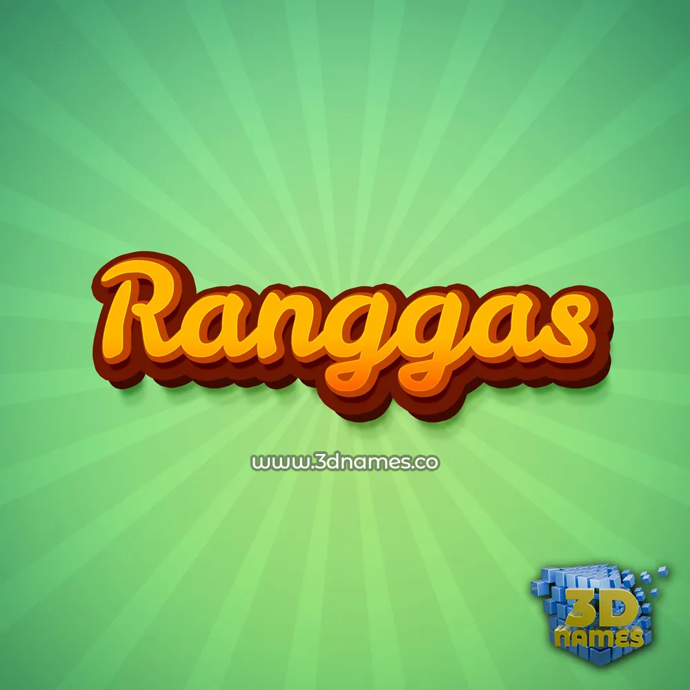 ranggas in Green Rays style - 3D name wallpaper