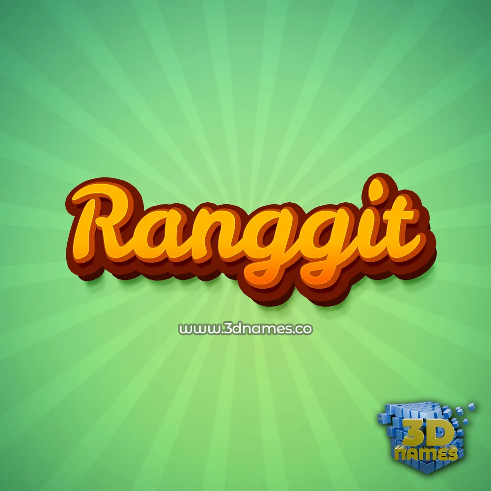 ranggit in Green Rays style - 3D name wallpaper