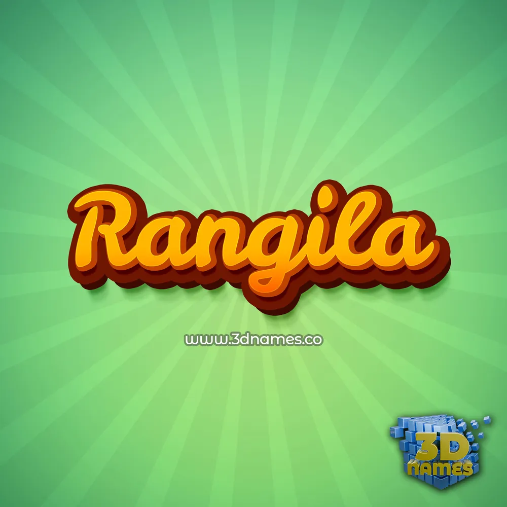 rangila in Green Rays style - 3D name wallpaper
