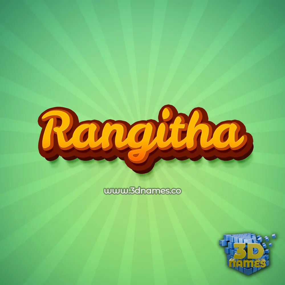 rangitha in Green Rays style - 3D name wallpaper