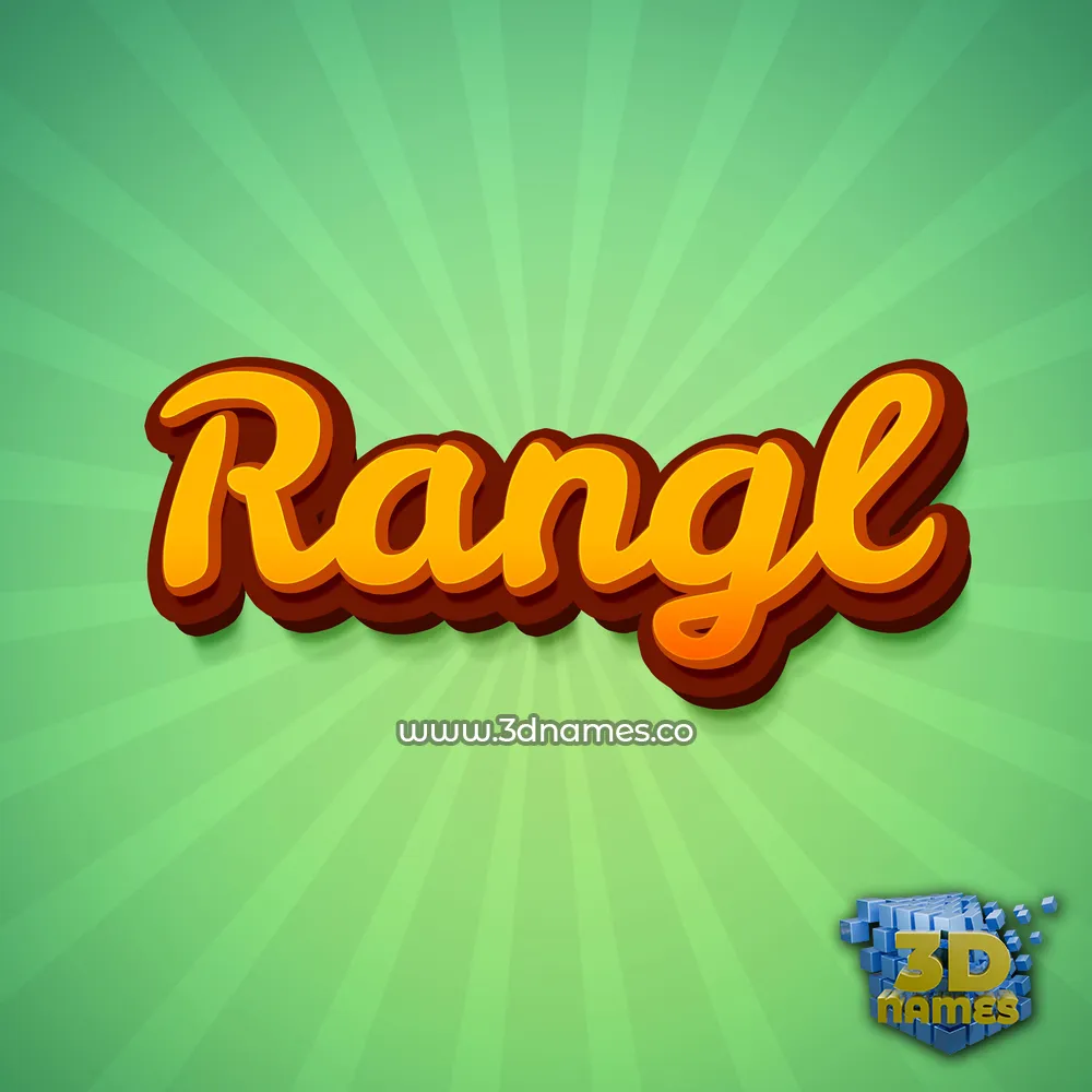 rangl in Green Rays style - 3D name wallpaper