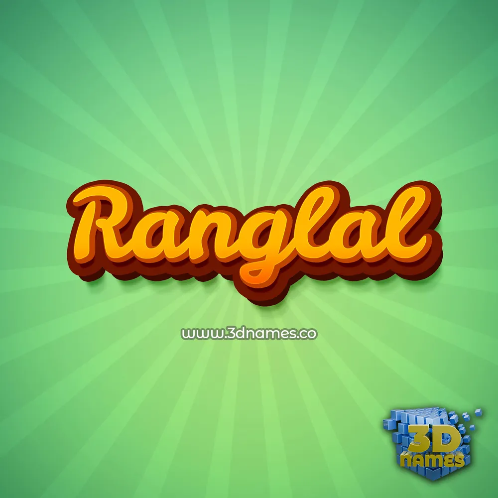 ranglal in Green Rays style - 3D name wallpaper