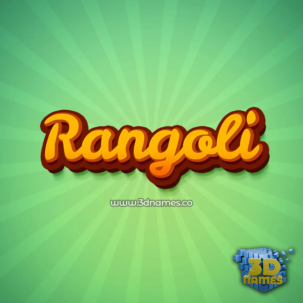 rangoli in Green Rays style - 3D name wallpaper