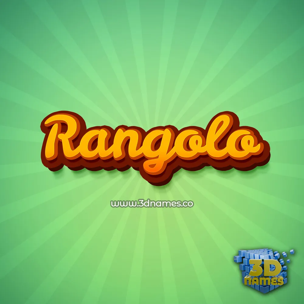 rangolo in Green Rays style - 3D name wallpaper