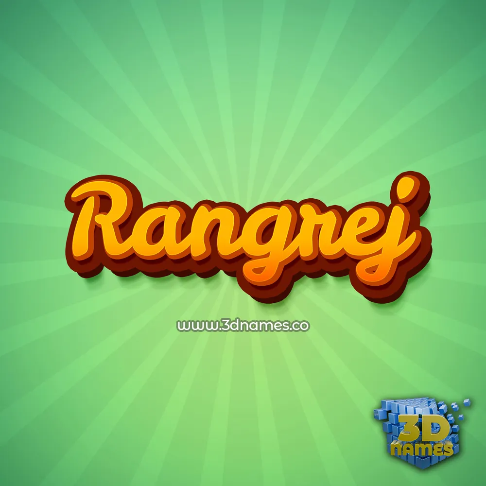 rangrej in Green Rays style - 3D name wallpaper