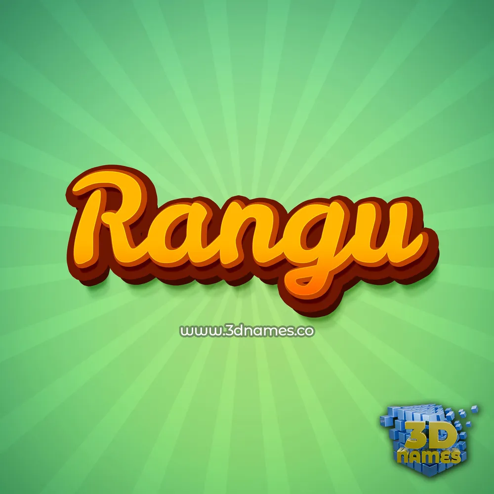 rangu in Green Rays style - 3D name wallpaper