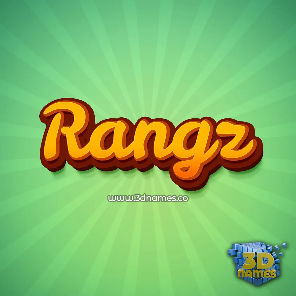 rangz in Green Rays style - 3D name wallpaper