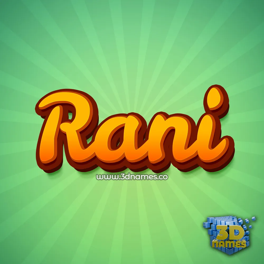 rani in Green Rays style - 3D name wallpaper