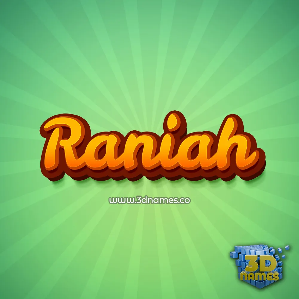 raniah in Green Rays style - 3D name wallpaper