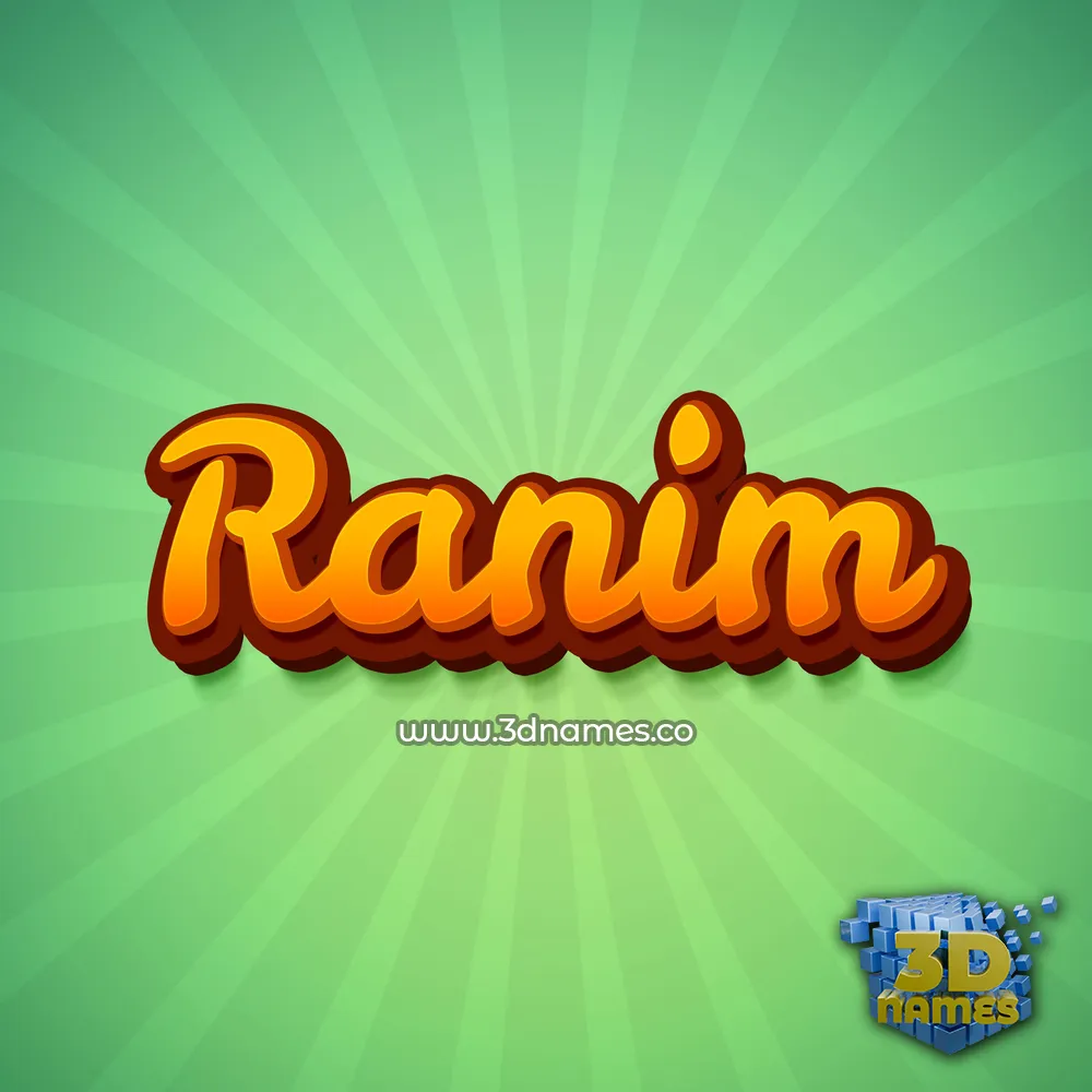 ranim in Green Rays style - 3D name wallpaper