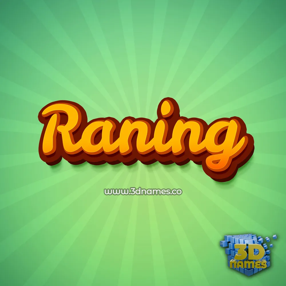 raning in Green Rays style - 3D name wallpaper
