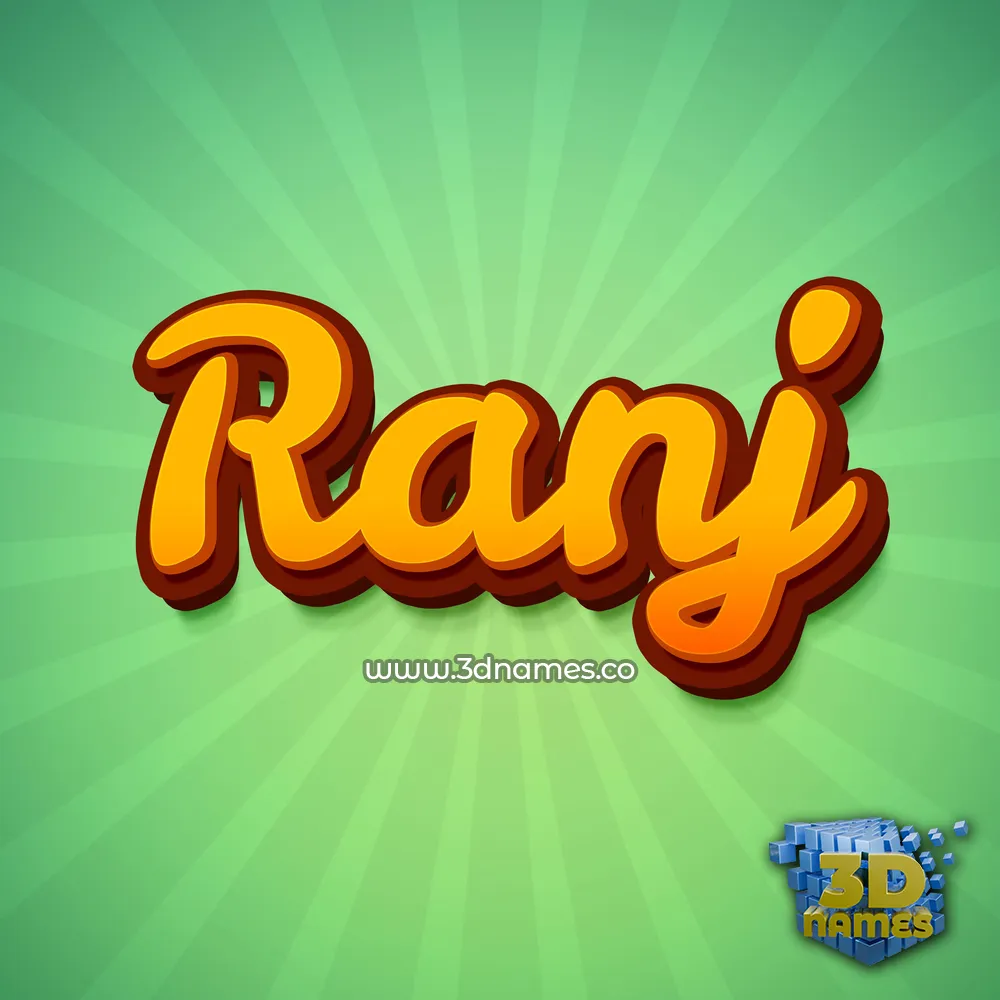 ranj in Green Rays style - 3D name wallpaper