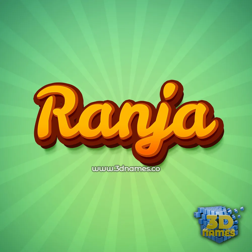 ranja in Green Rays style - 3D name wallpaper