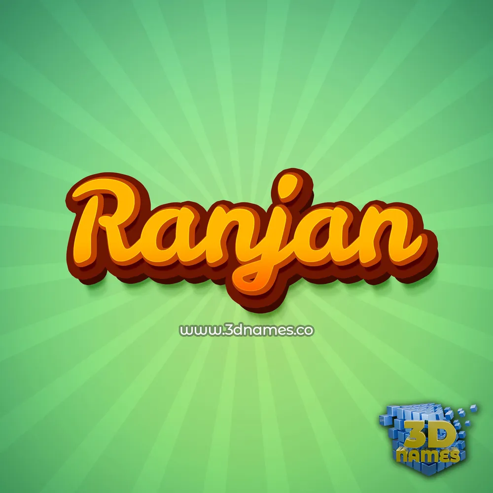 ranjan in Green Rays style - 3D name wallpaper