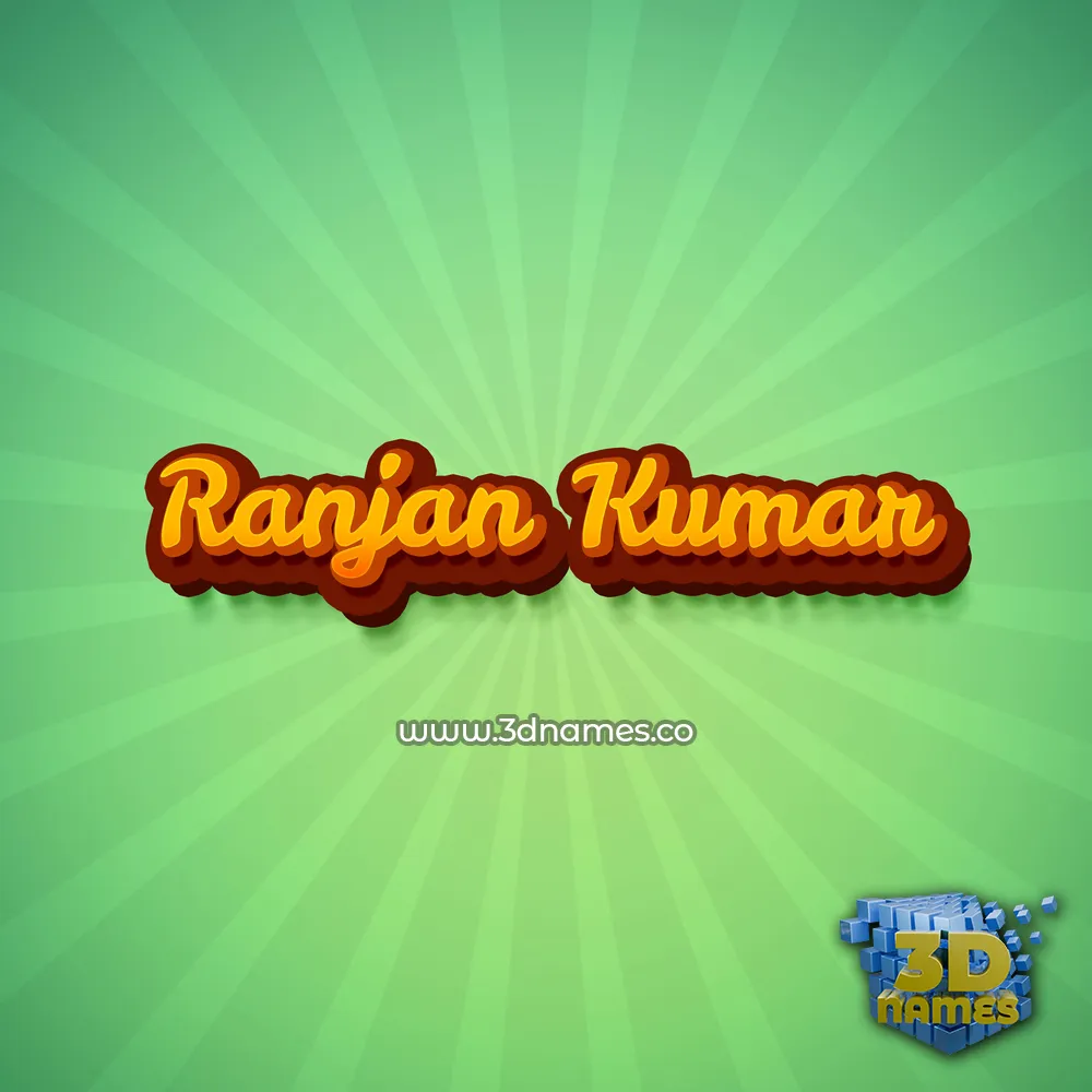 ranjan kumar in Green Rays style - 3D name wallpaper