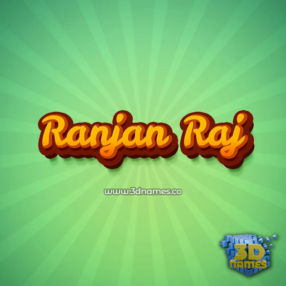 ranjan raj in Green Rays style - 3D name wallpaper