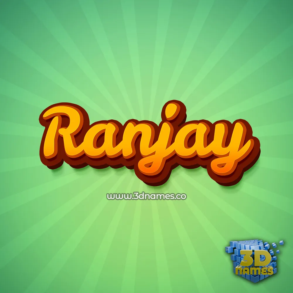 ranjay in Green Rays style - 3D name wallpaper