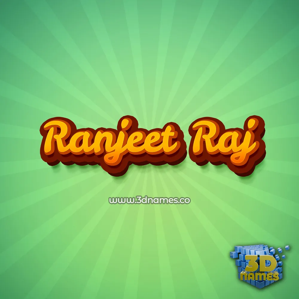 ranjeet raj in Green Rays style - 3D name wallpaper