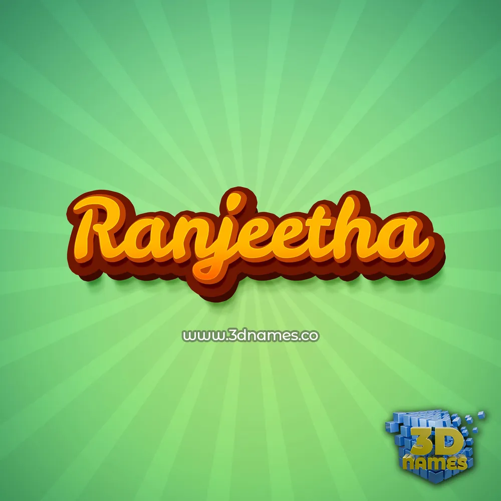 ranjeetha in Green Rays style - 3D name wallpaper