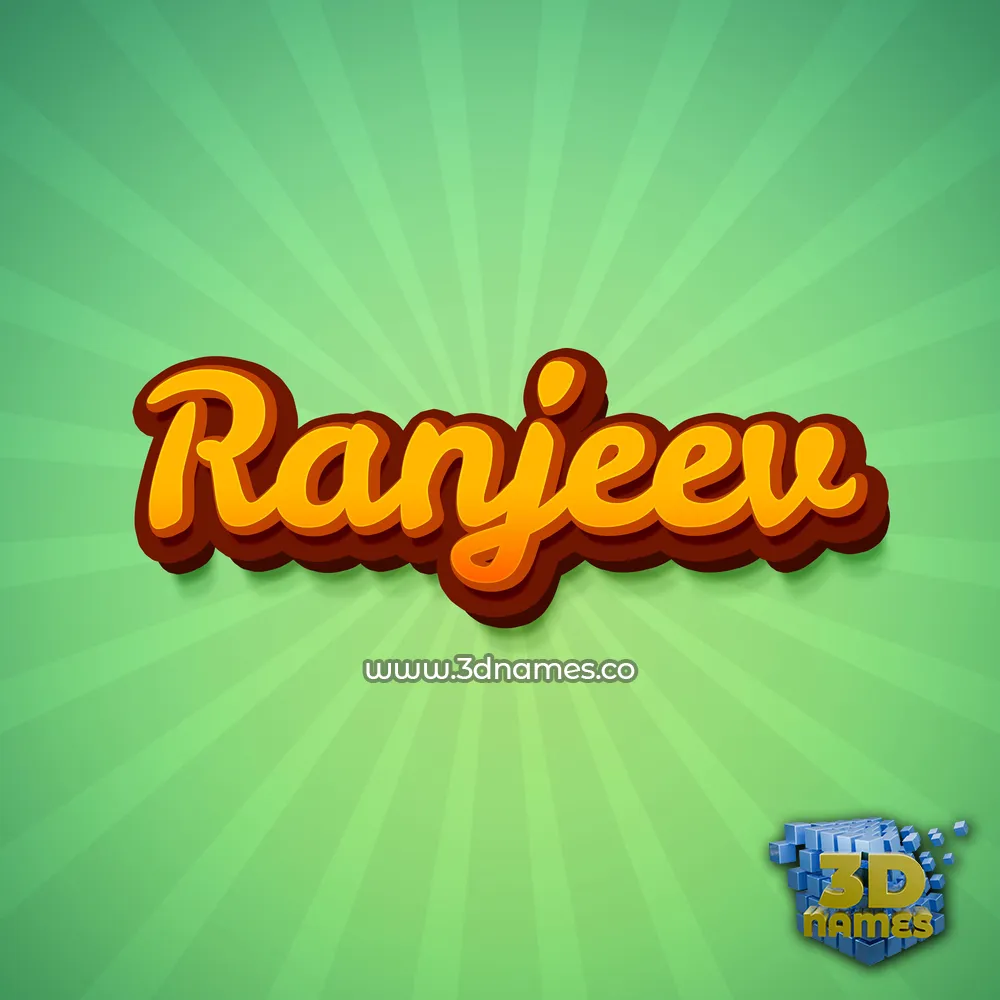 ranjeev in Green Rays style - 3D name wallpaper