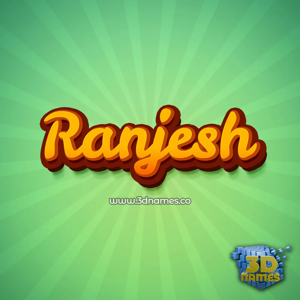 ranjesh in Green Rays style - 3D name wallpaper
