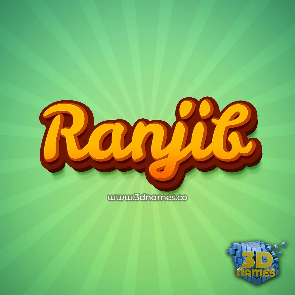 ranjib in Green Rays style - 3D name wallpaper
