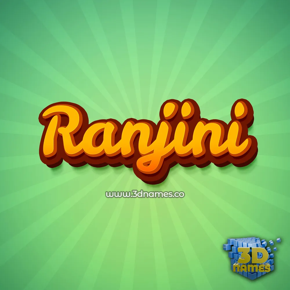 ranjini in Green Rays style - 3D name wallpaper