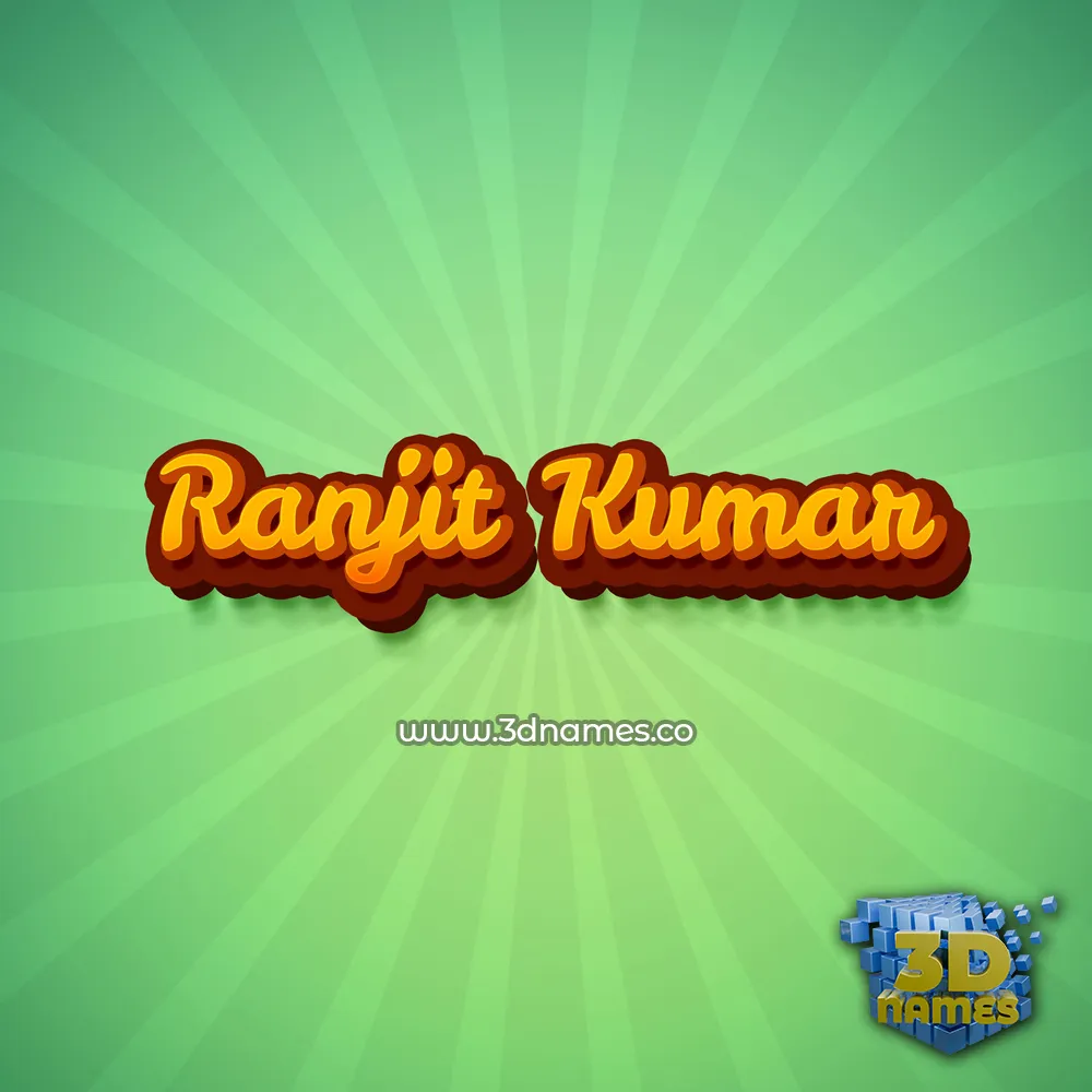 ranjit kumar in Green Rays style - 3D name wallpaper
