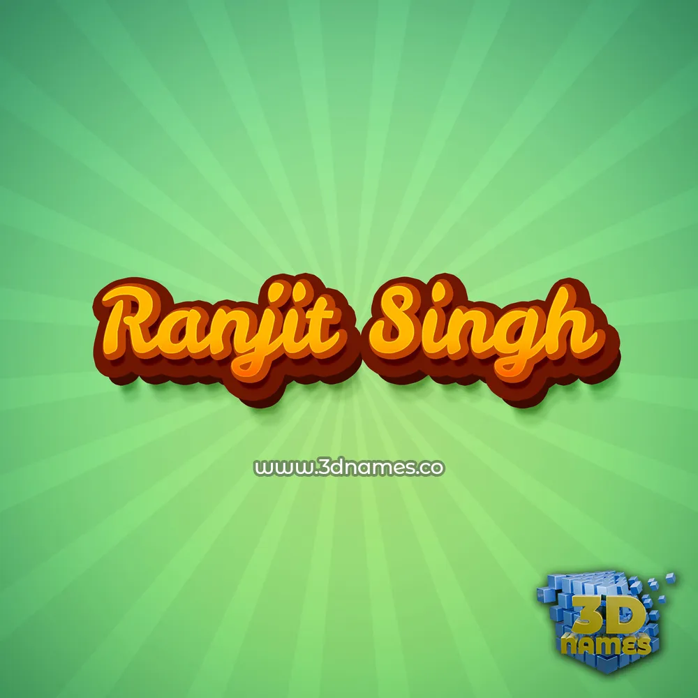 ranjit singh in Green Rays style - 3D name wallpaper