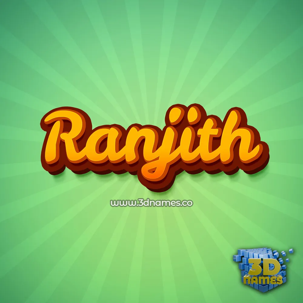 ranjith in Green Rays style - 3D name wallpaper