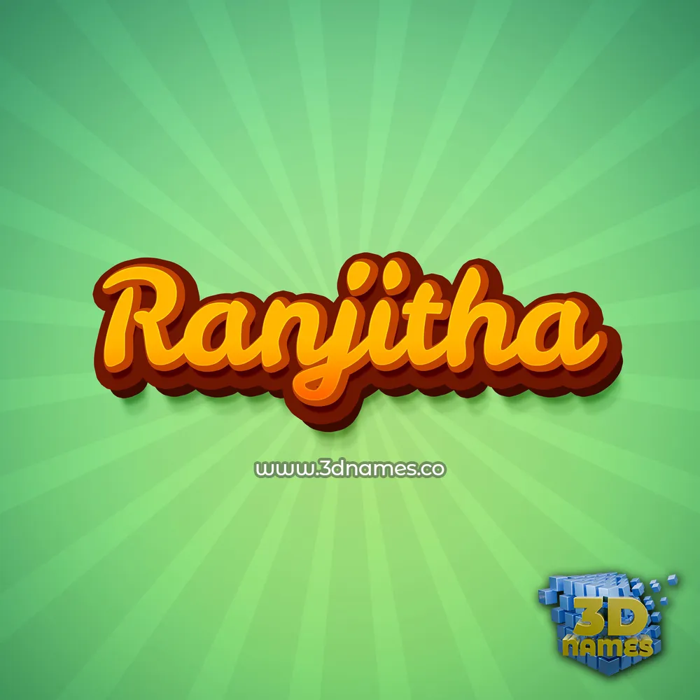 ranjitha in Green Rays style - 3D name wallpaper