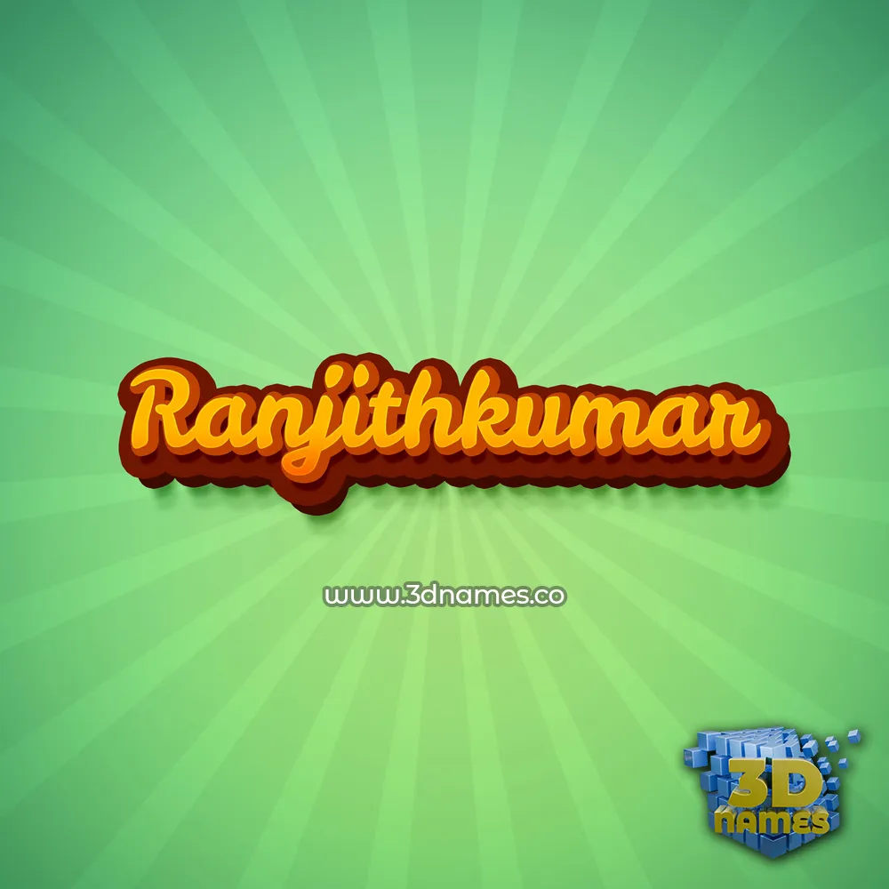 ranjithkumar in Green Rays style - 3D name wallpaper
