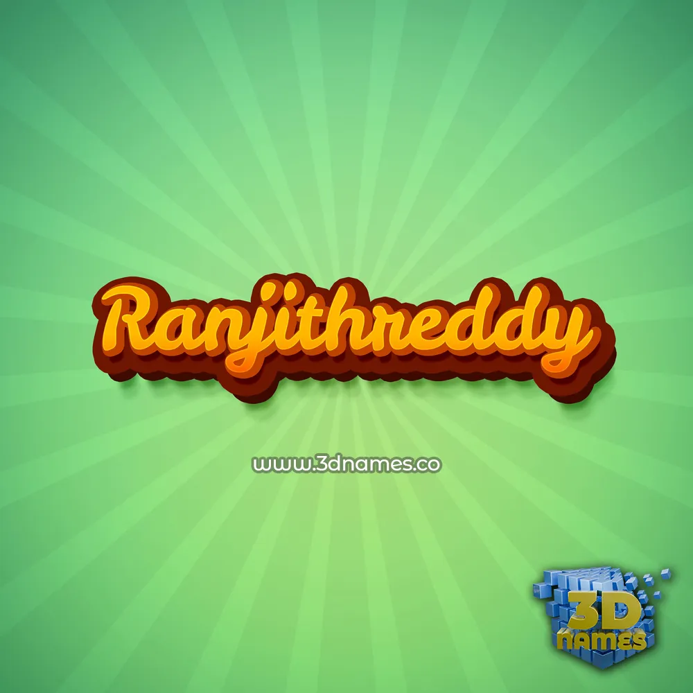 ranjithreddy in Green Rays style - 3D name wallpaper
