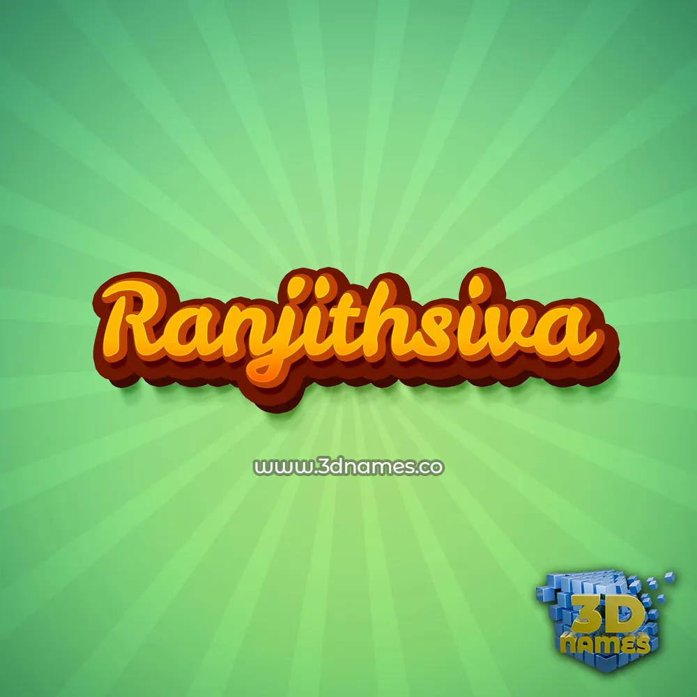 ranjithsiva in Green Rays style - 3D name wallpaper