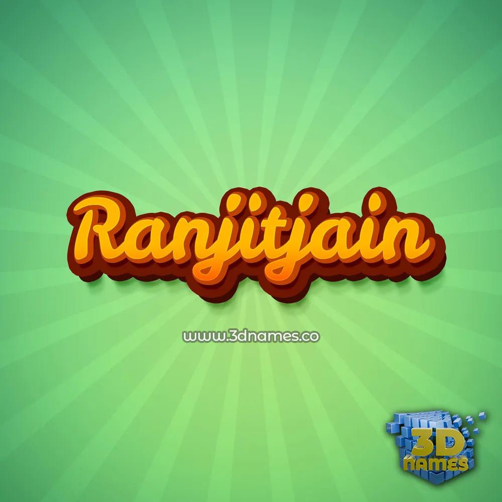 ranjitjain in Green Rays style - 3D name wallpaper