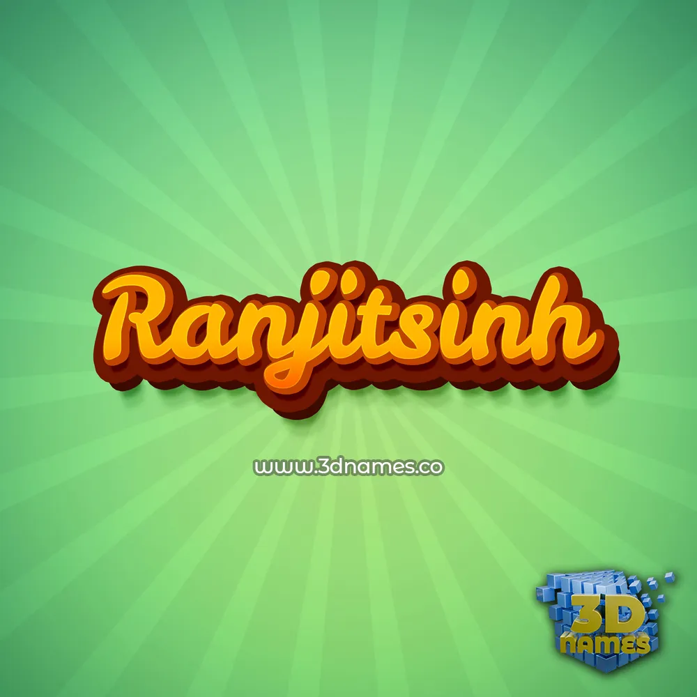 ranjitsinh in Green Rays style - 3D name wallpaper