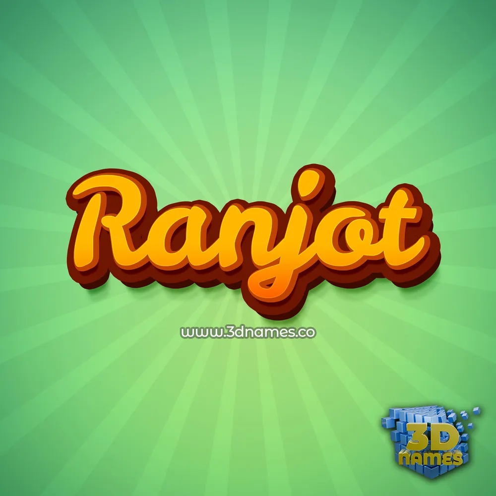 ranjot in Green Rays style - 3D name wallpaper