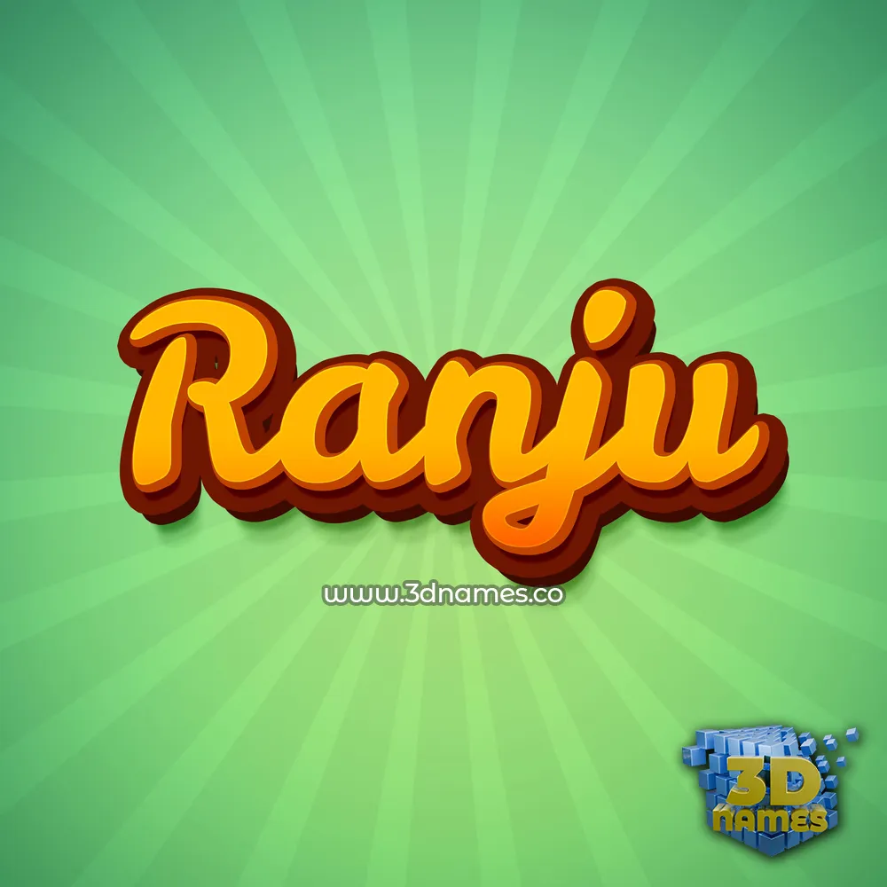 ranju in Green Rays style - 3D name wallpaper
