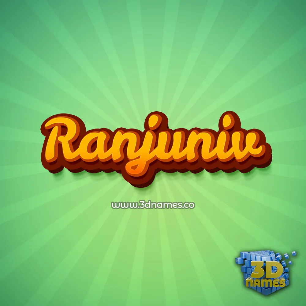 ranjuniv in Green Rays style - 3D name wallpaper