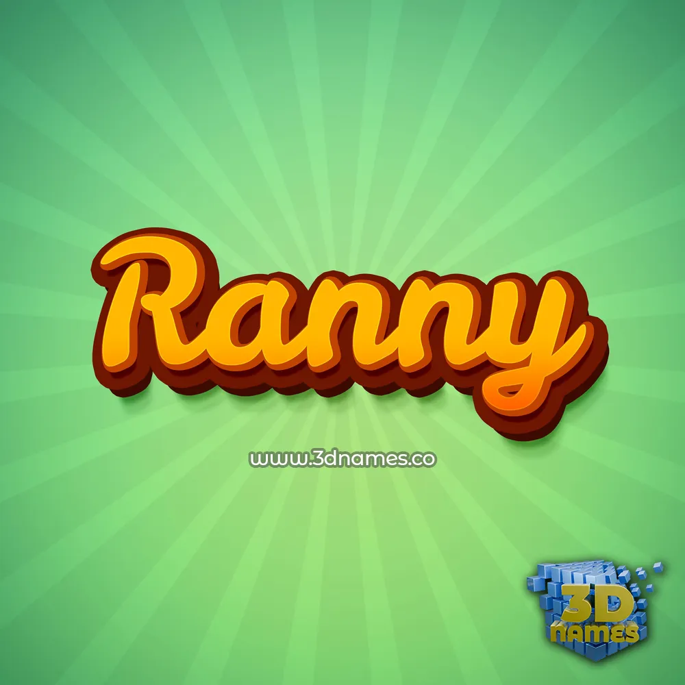 ranny in Green Rays style - 3D name wallpaper