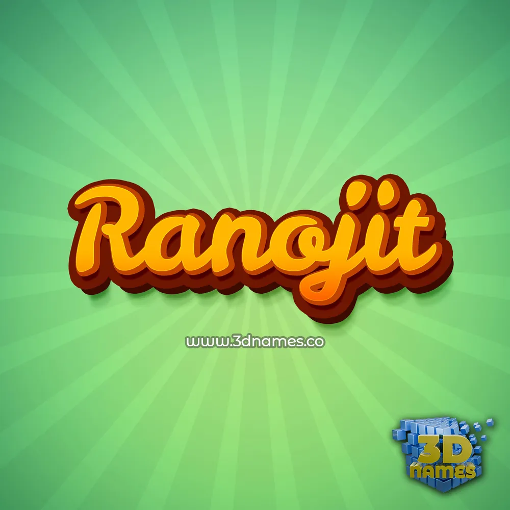 ranojit in Green Rays style - 3D name wallpaper