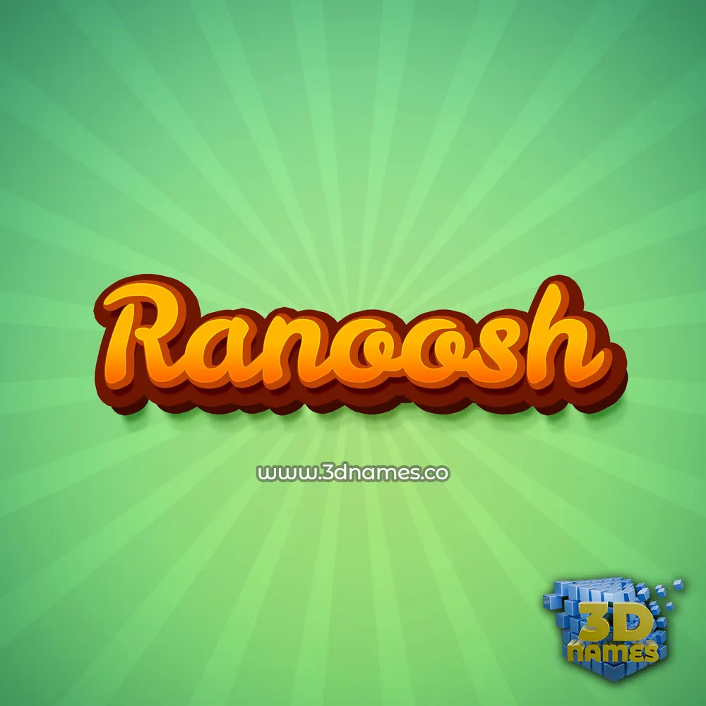 ranoosh in Green Rays style - 3D name wallpaper